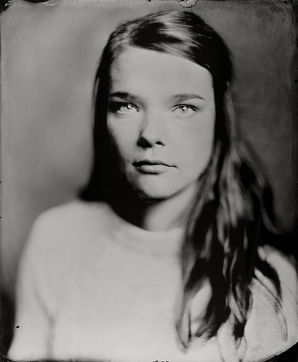 'Susan' 35x43 cm Ambrotype(blank glas) wetplate portret