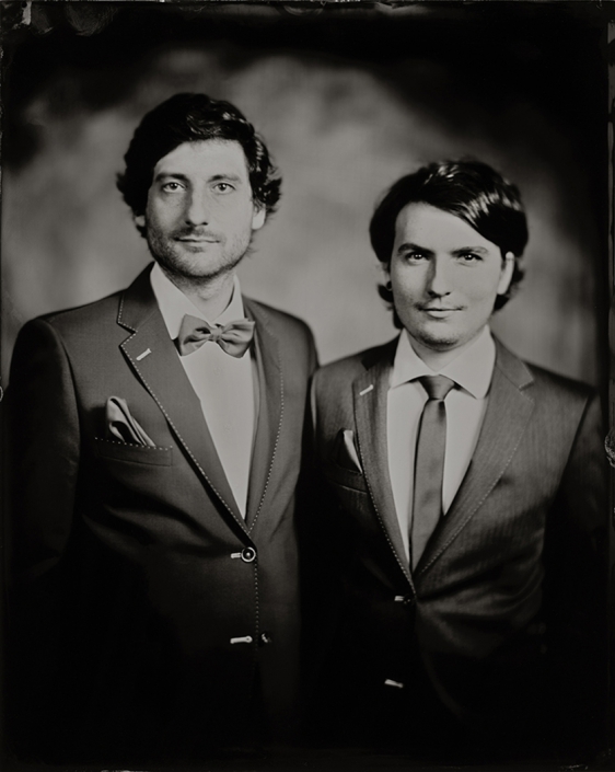 'Sander & Nicolas' Scan van 24x30 cm Tintype portret
